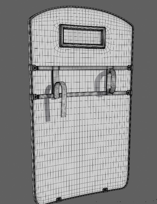 Ballistic shield — wireframe CAD model